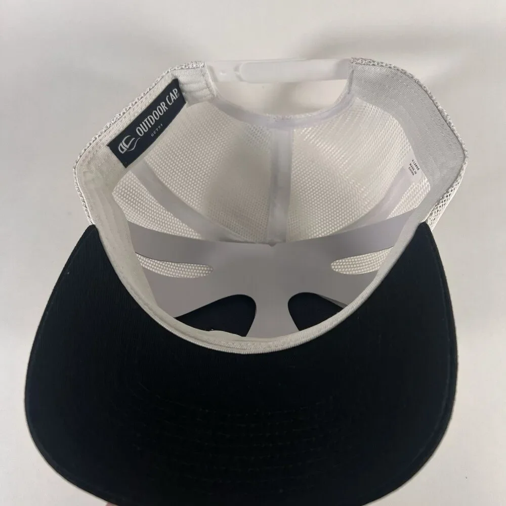America 250 Liberty Bell Leather Patch Outdoor Cap OC771 Trucker Hat Black/White